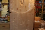 Slab door with wood spirit